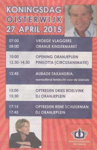 Programma Koningsdag 2015 in Oisterwijk